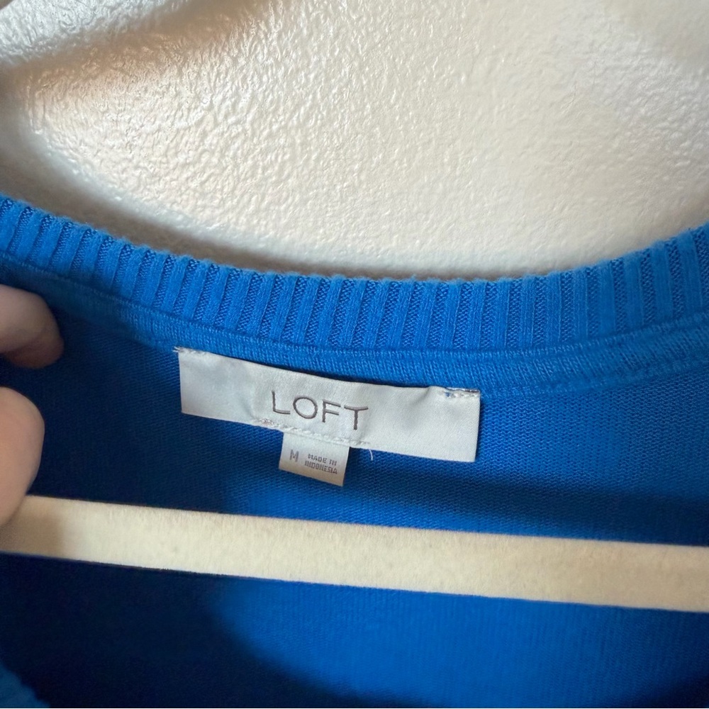 LOFT Royal Blue Henley Long Sleeve - Picture 3 of 3